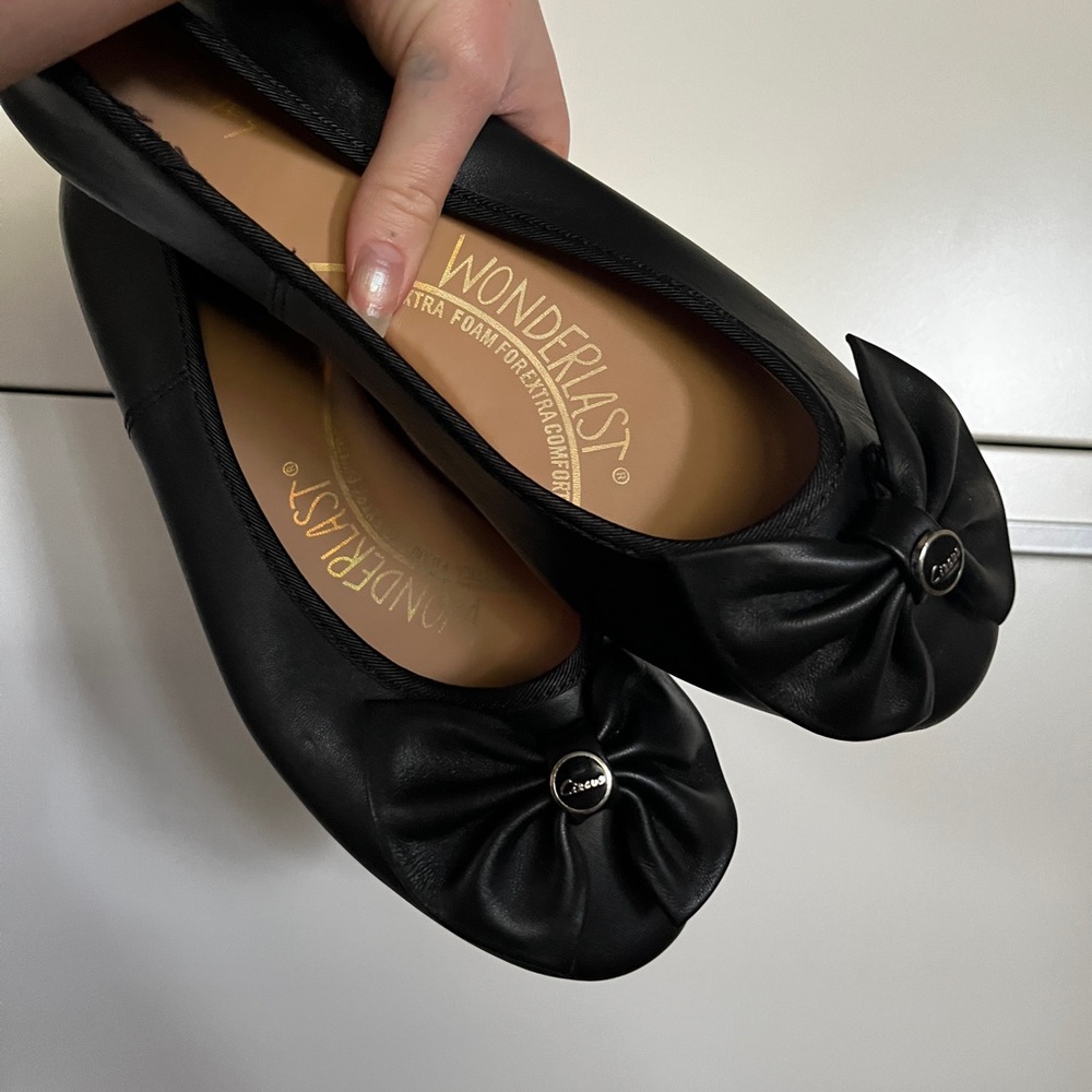 Sam Edelman Black Leather Bow Ballet Flats🖤